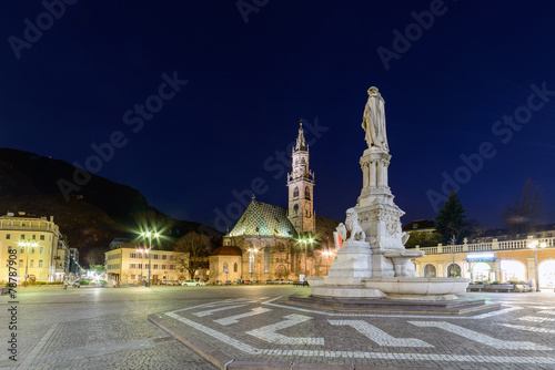 Fotografie, Obraz Bolzano - Piazza Walther von der Vogelweide
