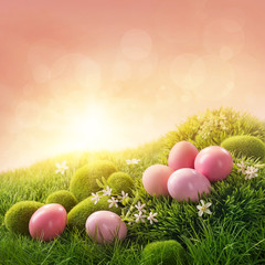 Poster - Pink easter eggs