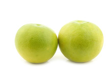 Green Sweet Grapefruits Called "sweetie"  On A White Background