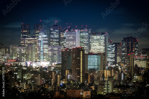 Plakat Nocny widok Shinjuku