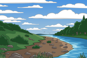Wall Mural - cartoon valley