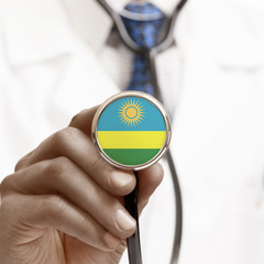 Stethoscope with national flag conceptual series - Rwanda