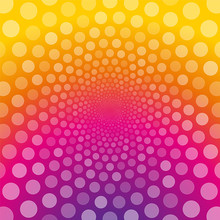 Yellow Pink Purple Background With White Polka Dots
