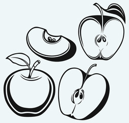 Wall Mural - Fresh apple with leaf and slice