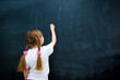 © Ievgen Skrypko - little girl against blackboard