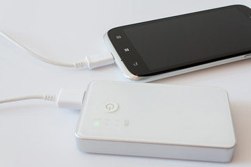 Smartphone charged by power bank