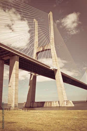 Naklejka - mata magnetyczna na lodówkę Lisbon Bridge