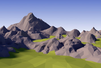 3D lowpoly abstract landscape