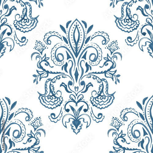 Tapeta ścienna na wymiar Hand-drawn watercolor pattern. Ethnic design. Seamless backgroun