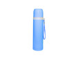 A Blue Plastic Flask Isolated on a White Background.