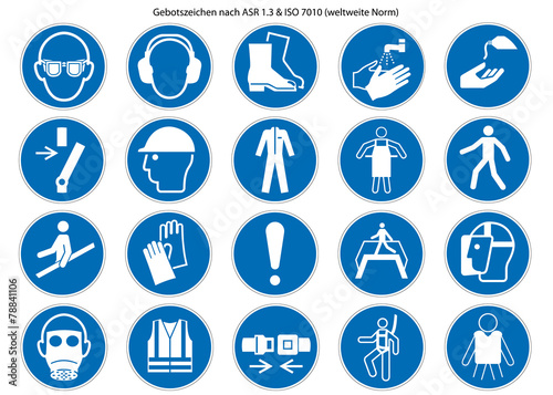 Fotografía Gebotsschilder Set nach ASR 1.3 und ISO 7010 neu