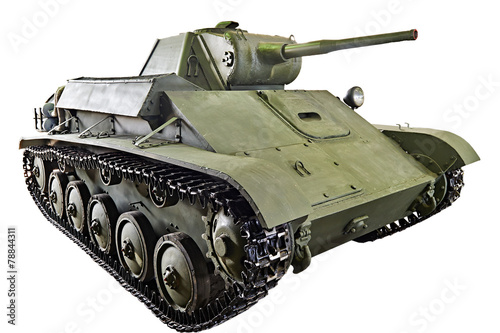 Poster Soviet light infantry tank T-70 isolated