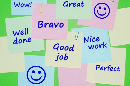 Wall Mural -  - Appreciation messages on colorful reminder notes