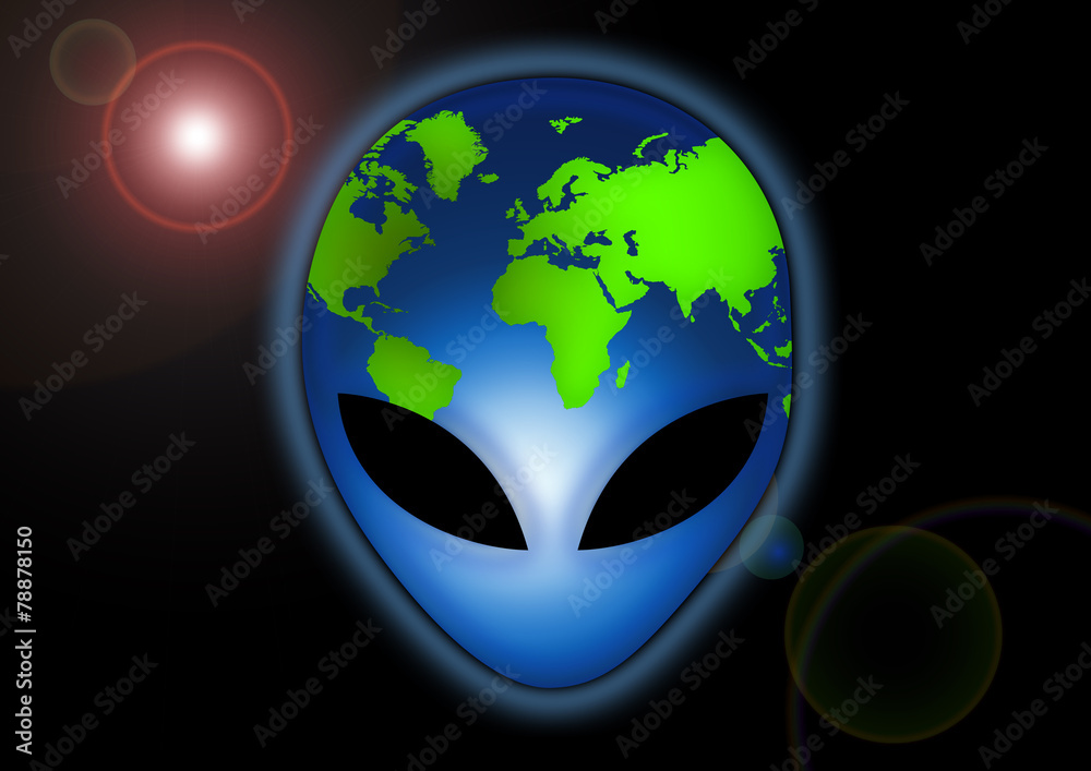 Alien Erde / Earth / Wallpaper Stock Illustration | Adobe Stock