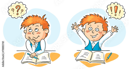 Schoolboy thinks and gets an idea