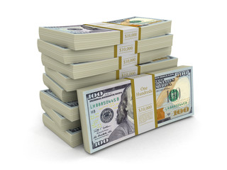Poster - Pile of Dollars (clipping path included)