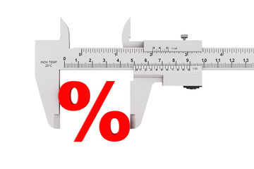 Poster - Metal Vernier Caliper with Percent Sign