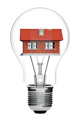 Aufkleber - Electric Light Bulb and House inside