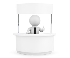 Leinwandbilder - Person with Blank Promotion Stand