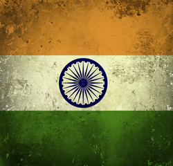 Wall Mural - Grunge flag of India