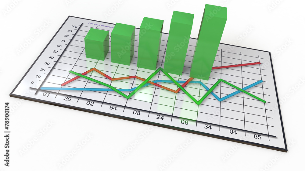 Illustration Stock Financial and business chart and graphs 2 | Adobe Stock