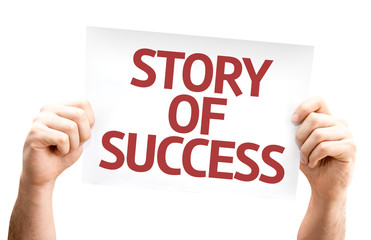 Story of Success card isolated on white background