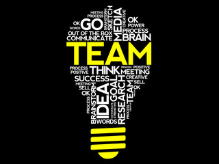Poster - TEAM word cloud bulb vector concept