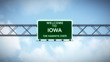 Iowa USA State Welcome to Highway Road Sign