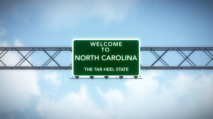 Wall Mural - North Carolina USA State Welcome to Highway Road Sign