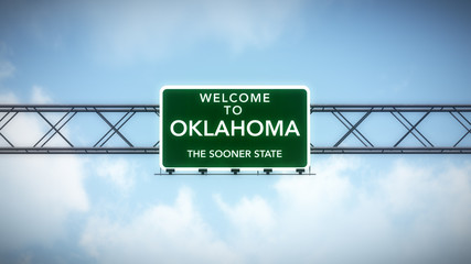 Wall Mural - Oklahoma USA State Welcome to Highway Road Sign