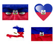 Set of various Haiti flags