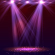 © lantica - Spotlight on stage with smoke and   light.