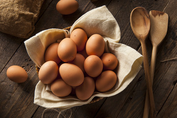 raw organic brown eggs