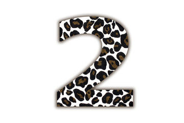 Poster - font with pattern leopard