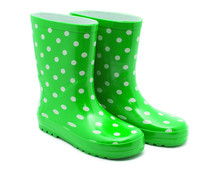 Green Boots On White