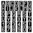 © Roman Sotola - vector stencil square font alphabet number