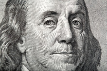 Close-up Portrait Of Franklin On American Money.