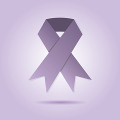 Abstract purple ribbon on purple gradient background