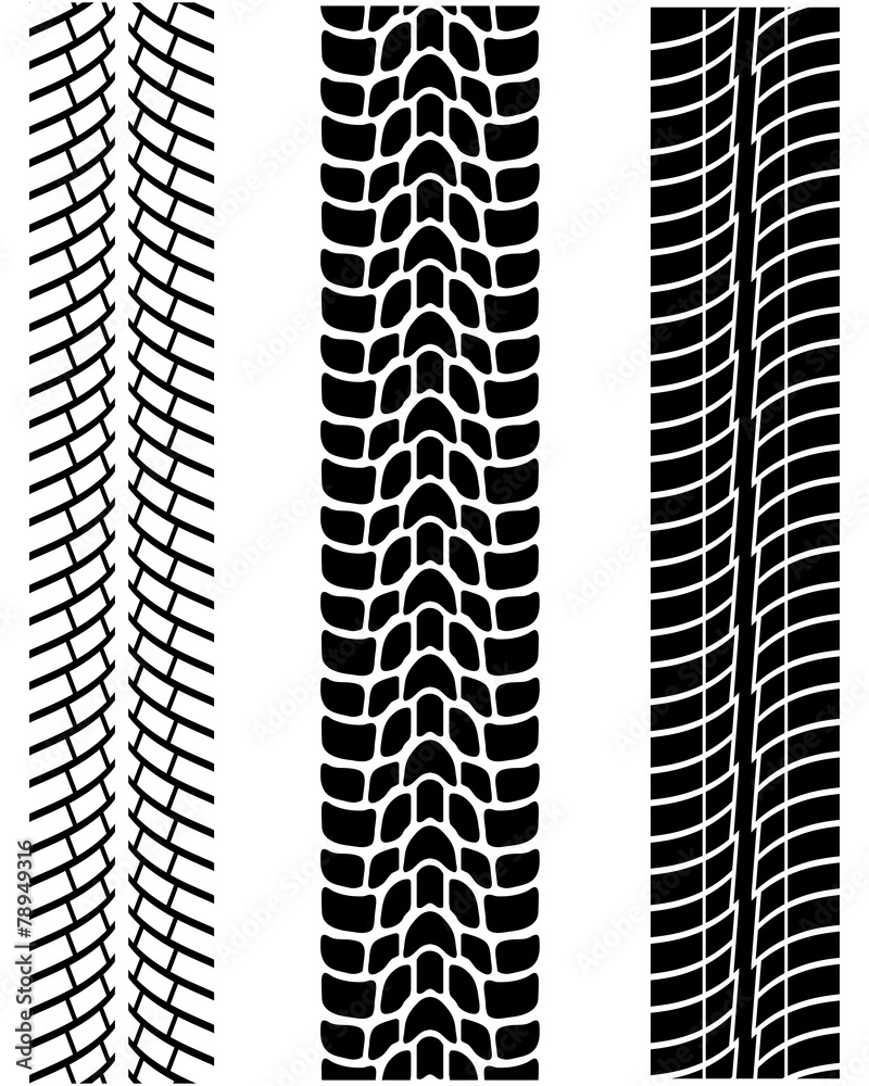 Vector illustration of various tyre treads Stock Vector | Adobe Stock