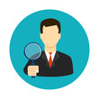 Tax inspector icon flat style