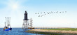 Panorama mit Leuchtturm, Krabbenkutter