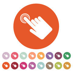 Poster - The hand click icon. Cursor symbol. Flat