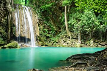  Beautiful waterfall in tropical forest