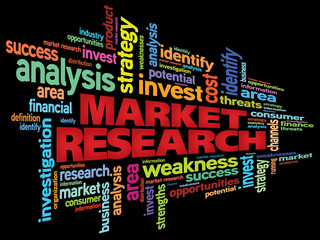 Wall Mural - Market research word cloud, business concept