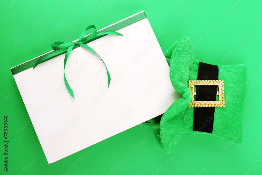 Greeting card for Saint Patrick's Day with leprechaun hat