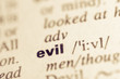 Dictionary definition of  word evil