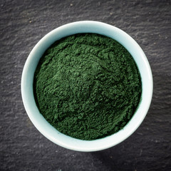 Poster - bowl of spirulina algae powder