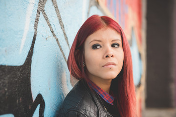 young beautiful red hair venezuelan woman lifestyle