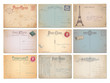 set of nine blank vintage vector postcards