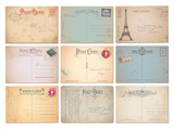Fototapeta  - set of nine blank vintage vector postcards